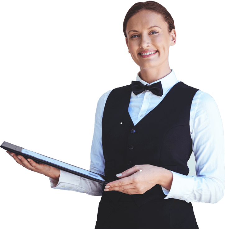 Waitress serving drinks