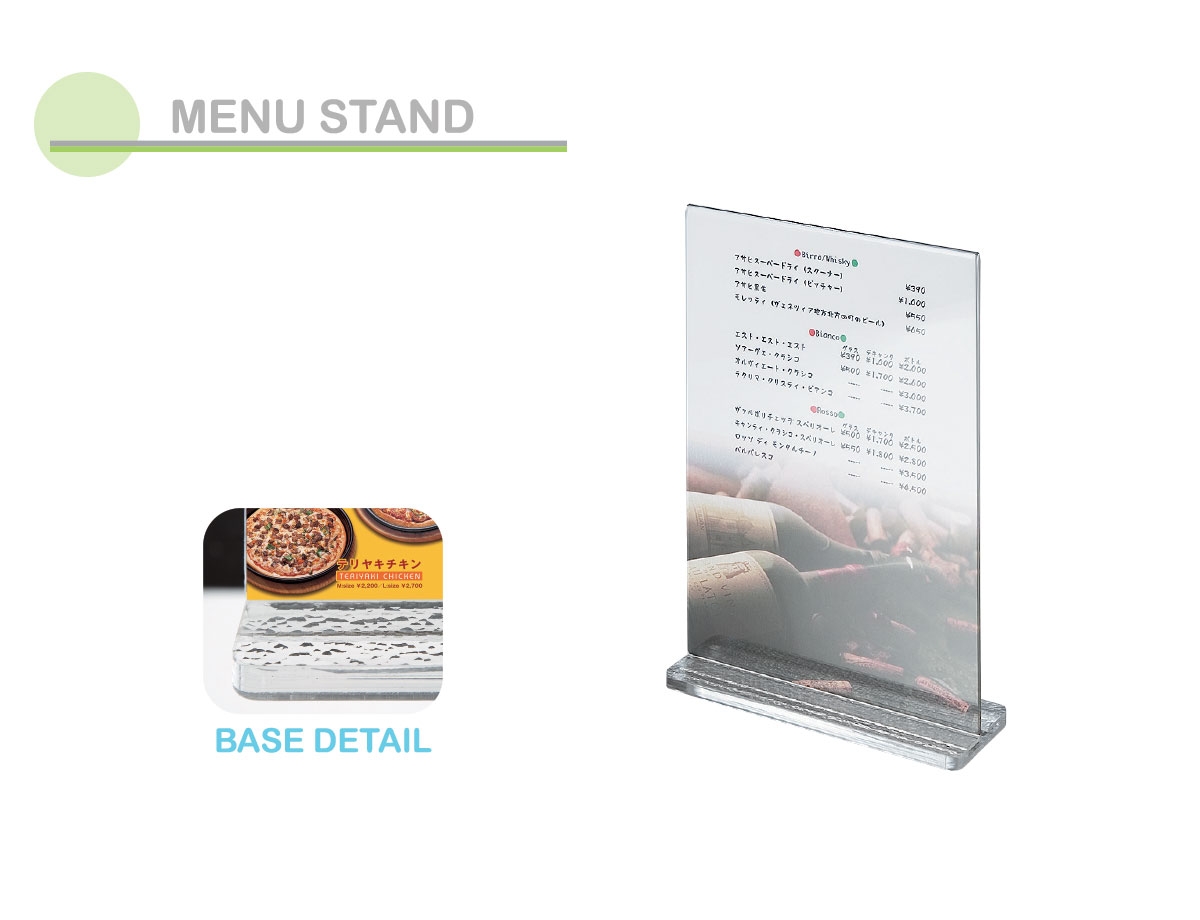 Stylish Vertical Table Menu Stands