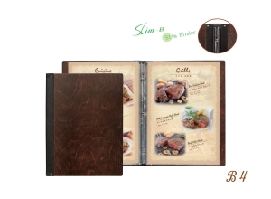 b4 WOODEN MENU BOOK COVER