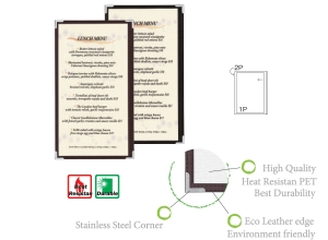 CLEAR VINYL MENU BOOK