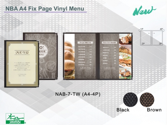 A4 Clear Vinyl menu